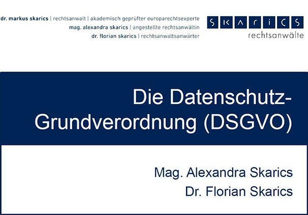 DSGVO - Informationen von Rechtsanwälte Skarics in Imst in Tirol