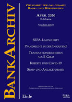 November-Ausgabe des Österreichischen Bankarchivs (ÖBA 2019, 849)